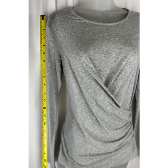 Ann Taylor Ruching Long Sleeves Blouse, Gray, Sz: S, 57-19 - Picture 5 of 15